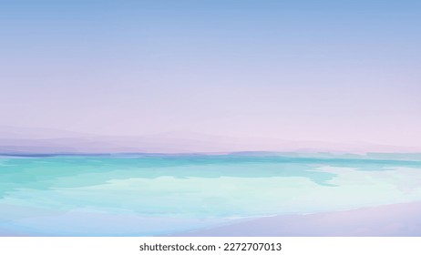 Calm evening: Panoramic View of the Sea. This stunning vector background is showing the beauty of the turquoise water. 