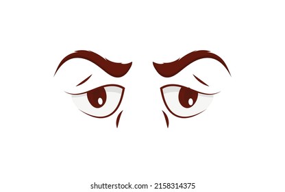 Calm eyes in flat style. Vector illustration. Isolated on white background.