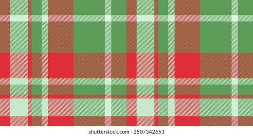 Patrón a cuadros de tela tranquila, verificación de fondo de textura de panel. Vector inconsútil de la materia textil del tartán del color en paleta de colores verdes y rojos.