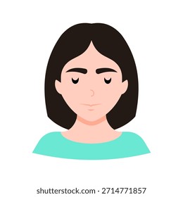 Calm Face Character Vector Illustration