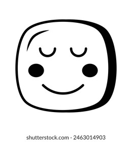 Calm face emoji icon, proud, cool expressions vector design