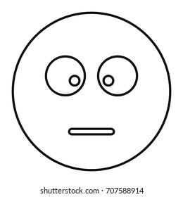 Calm face icon in outline style vector illustration for design and web isolated on white background. Calm face vector object for label and advertising