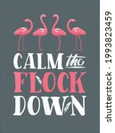Calm The Flock Down T Pink Flamingo Women Summer Gift design vector illustration for use in design and print poster canvas