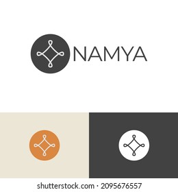 Calm flower logo design concept. Meditation yoga company brand logomark illustration. Can representing vintage, spirituallity, zen, balance. 