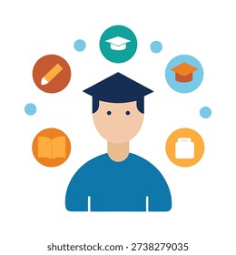 Calm focus illustration showing remote study concentration and peaceful learning