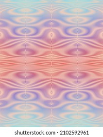 Calm geometric seamless pattern with linear optical illusion and wave forms in trendy neon fresh colors of the year. For wallpaper, home textile, accessories, web, mobile apps, title page, blog.