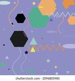 Calm Green Silver Orange Grey Geometrical Modern Design. Black Polygon Zigzag Pastel Modern Simple Hipster Art. Lines Oval Shadows Chaos Vector Design Pic. Blue Pink Triangle Ornamental Fabrics.