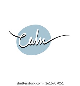 Calm Hand Drawn Typography Logo Design Vector