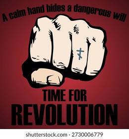 Ruhige Hand versteckt gefährlich Will Revolution Symbol