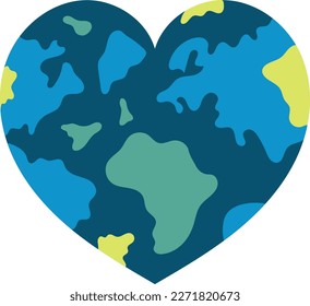 Calm heart shaped earth illustration