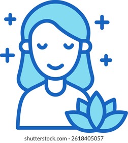 Calm Icon Blue Vector Illustration