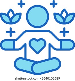 Calm Icon Blue Vector Illustration
