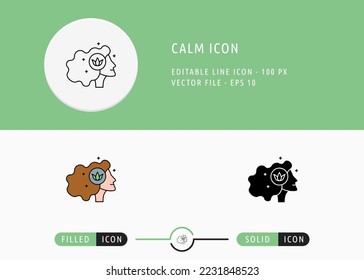 Calm Icon Isolated on White Background. Mind Meditation Yoga Thin Line Symbol Stock Vector Illustration For Mobile App And Web Design.