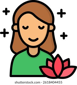Calm Icon Lineal Color Vector Illustration