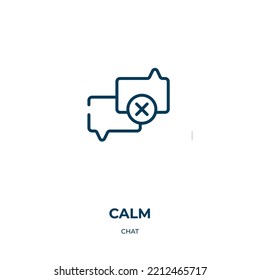 Calm icon. Linear vector illustration from chat collection. Outline calm icon vector. Thin line symbol for use on web and mobile apps, logo, print media.
