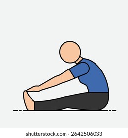 Calm Individual in Yoga Seated Forward Bend Isolated on Pure White Background Relaxation