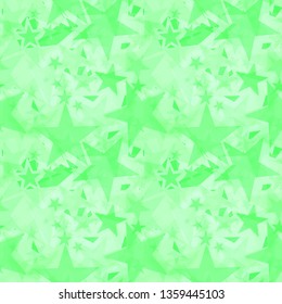 Calm intersecting blurred lime stars on a green background. Pattern to decorate any holiday and bright events.