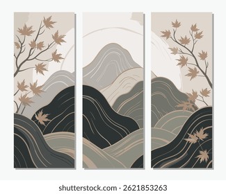Calm Japandi Minimalist Nature Inspired Artwork