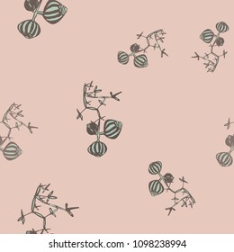 calm light background, stylized gooseberry, pink, turquoise, suitable for fabrics and clothes