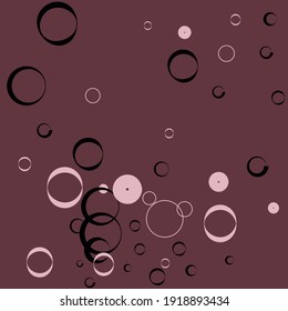 Calm Light Dark Bagel Elegant Circles Modern Design. Retro Black Donut Oval Modern Style Simple Art. Purple Classical Bordo Pastel Minimal Ornamental Fabrics. Curves Pink Round Vector Background.