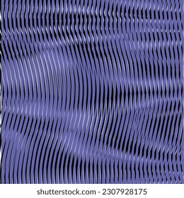 Calm linear texture with moire optical illusion wavy forms in blue tones. Modern background for web design, business card, mobile apps, poster, site banner, package.