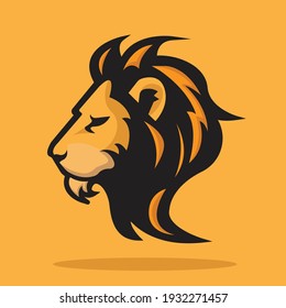 Calm Lion Head Mascot Logo