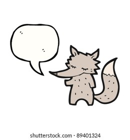 calm little wolf cartoon