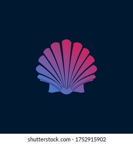 calm logo illustration with gradient color, cool, sea, seafood