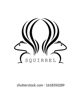 The calm logo of two squirrels in a line format.