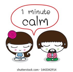 Calm lovers. Cartoon Character illustration.
