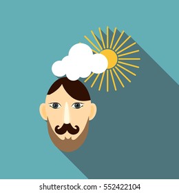 Calm man icon. Flat illustration of calm man vector icon for web
