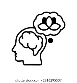 Calm Mind Icon Mixed Glyph Vector Illustration
