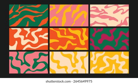 Um fundo calmo e moderno abstrato em tons bege e azul, apresentando formas orgânicas suaves e movimento equilibrado, ideal para temas visuais minimalistas.