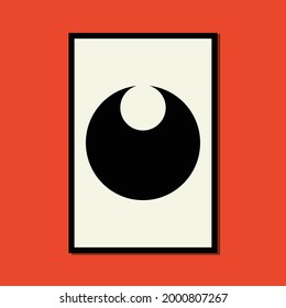 Calm moon abstract contemporary aesthetic posters, wall art decor, mid century modern minimalist print, organic shapes, Background, Modern art vector Illustration brush painting geometric.
