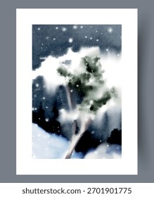 Ruhige und gedämpfte Winterlandschaft mit zarten Lichteffekten