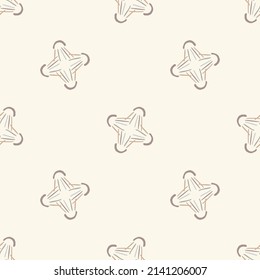 Calm newborn minimal shape seamless pattern. Gender neutral baby nursery decor background. Scandi style sketch wallpaper background tile or toddler inclusive apparel fashion.