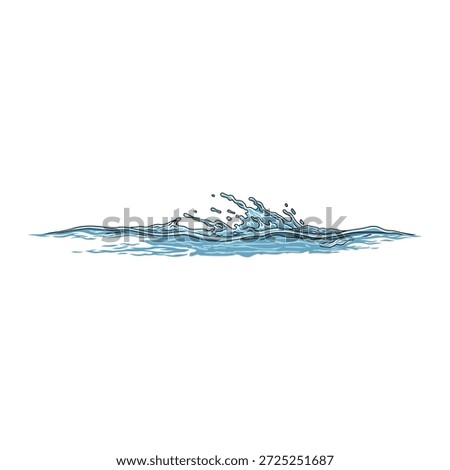 Calm ocean water surface with a small splash ripple