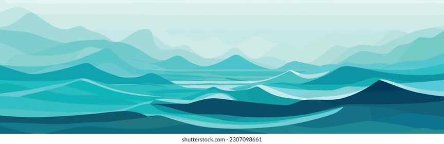 Calm ocean waves vector background