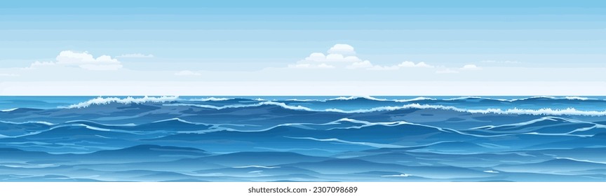 Calm ocean waves vector background