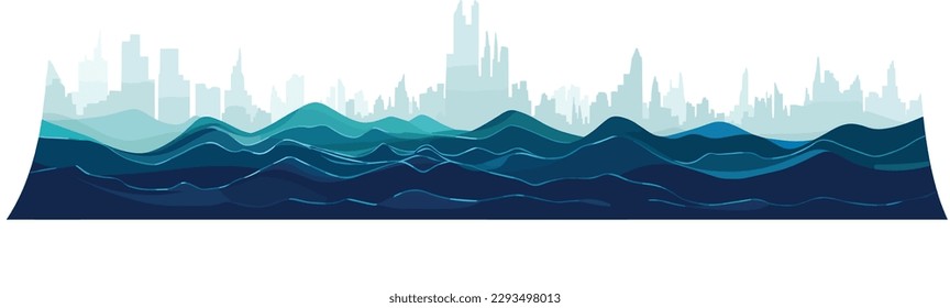 Calm ocean wide vector illustration 
