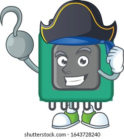 Calm one hand Pirate RAM mascot design wearing hat