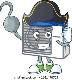Calm one hand Pirate split air conditioner mascot design wearing hat