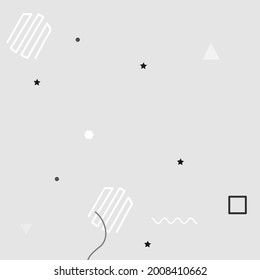 Ilustración vectorial de sombras de Oval. Ilustración de Arte Geométrico Digital Gris Blanco. Tejidos ornamentales grises de caos cuadrado. Triángulo Pastel Plata Polígono Moderno Estilo Hipster Fondo.