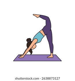 Calm Person Practicing Yoga Mat White Background Balance Strength Holistic Health