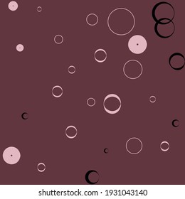 Calm Pink Retro Light Elegant Circles Modern Design. Curves Bordo Bagel Pastel Minimal Ornamental Fabrics. Donut Classical Black Vector Background. Round Oval Purple Dark Modern Style Background.