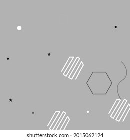 Calm Polygon Shadows Grey Modern Style Simple Hipster Art. Triangle Pastel Square Modern Art Pattern. Gray Black Silver Vector Design Pic. Oval Chaos White Digital Geometrical Art Illustration.