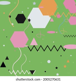 Calm Polygon Triangle Ornamental Fabrics. Chaos Pastel Shadows Pink Modern Hipster Background. Oval Silver Orange Lines Grey Geometrical Modern Design. Green Blue Zigzag Black Vector Background.