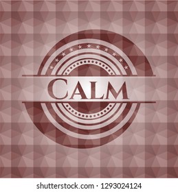 Calm red geometric pattern emblem. Seamless.