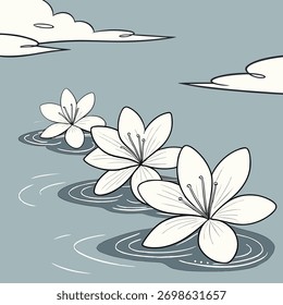 a calm reflective surface of water mirroring