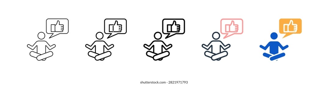 Calm Response different style icons set vector illustration.